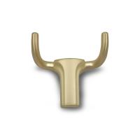 Крючок мебельный двухрожковый EVA BULL цвет латунь шлифованная матовая BB фото