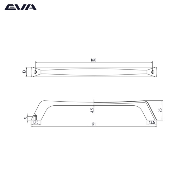 Ручка-скоба мебельная EVA CLASSIC 160 мм цвет черный матовый MBA фото
