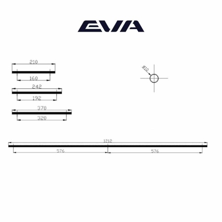 Ручка-пруток EVA CUSTOM DIAMOND / 160мм (L=210мм) рифленый золото матовое брашированное BBM фото