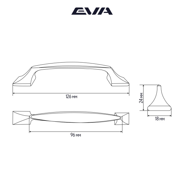 Ручка-скоба мебельная EVA ANTICA 96 мм цвет железо состаренное AP фото