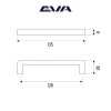 Ручка-скоба мебельная EVA BASIC 128 мм цвет черный матовый BLmatt фото
