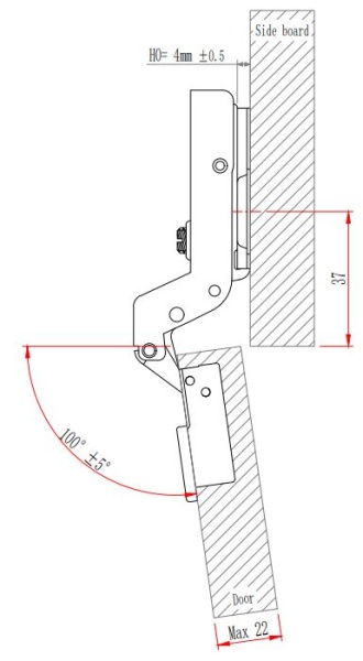 Петля мебельная с амортизатором EVA Advance soft вкладная 90/105 48 мм фото