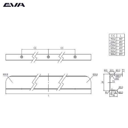 Ручка торцевая мебельная EVA BALANCE 704 мм L=797 мм цвет черный матовый MBA фото