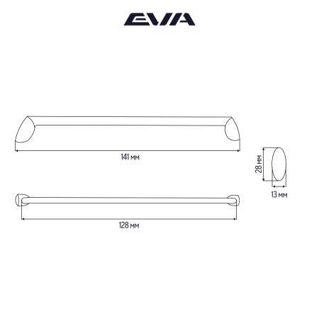 Ручка-скоба мебельная EVA ART 128 мм цвет черный матовый MBA фото