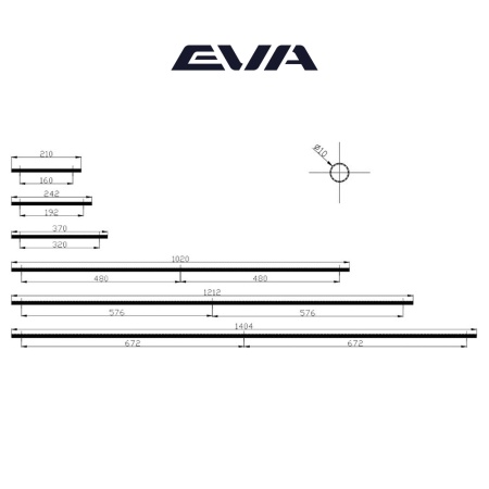 Ручка-пруток EVA CUSTOM CLEAN / 192мм (L=242мм) гладкий золото матовое брашированное BBM фото