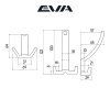 Крючок мебельный трехрожковый EVA ANGLE цвет черный матовый BLmatt фото
