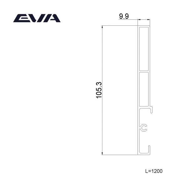 Передняя панель для внутреннего ящика EVA Slimbox L=1200, графит фото