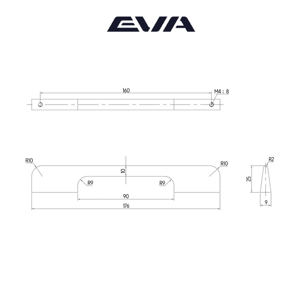 Ручка-скоба мебельная EVA LOFT 160 мм L=176 мм цвет черный матовый MBA фото