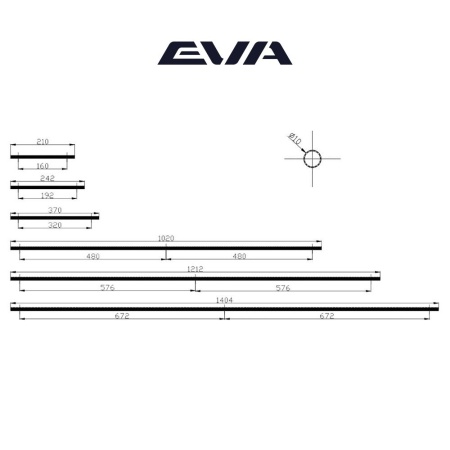 Ручка-пруток EVA CUSTOM CLEAN / 960мм (L=1020мм) гладкий черный матовый MBA фото