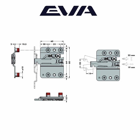 Навес мебельный EVA 807 для корпуса нижнего яруса шкафа на футорках 120 кг фото