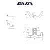 Крючок мебельный двухрожковый EVA ANGLE цвет латунь шлифованная матовая BB фото