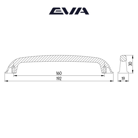 Ручка-скоба мебельная EVA ECLECTIC 160 мм цвет черный матовый BLmatt фото