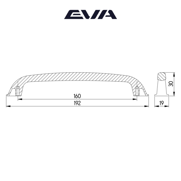 Ручка-скоба мебельная EVA ECLECTIC 160 мм цвет черный матовый BLmatt фото