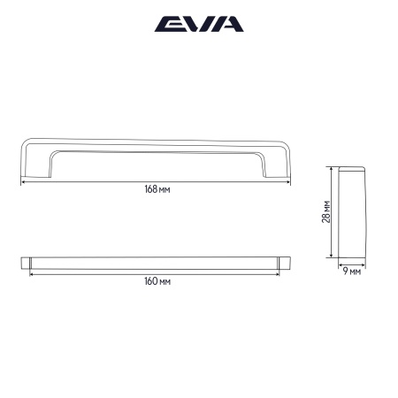 Ручка-скоба мебельная EVA GROOVE 160 мм L=168 мм цвет хром PC фото